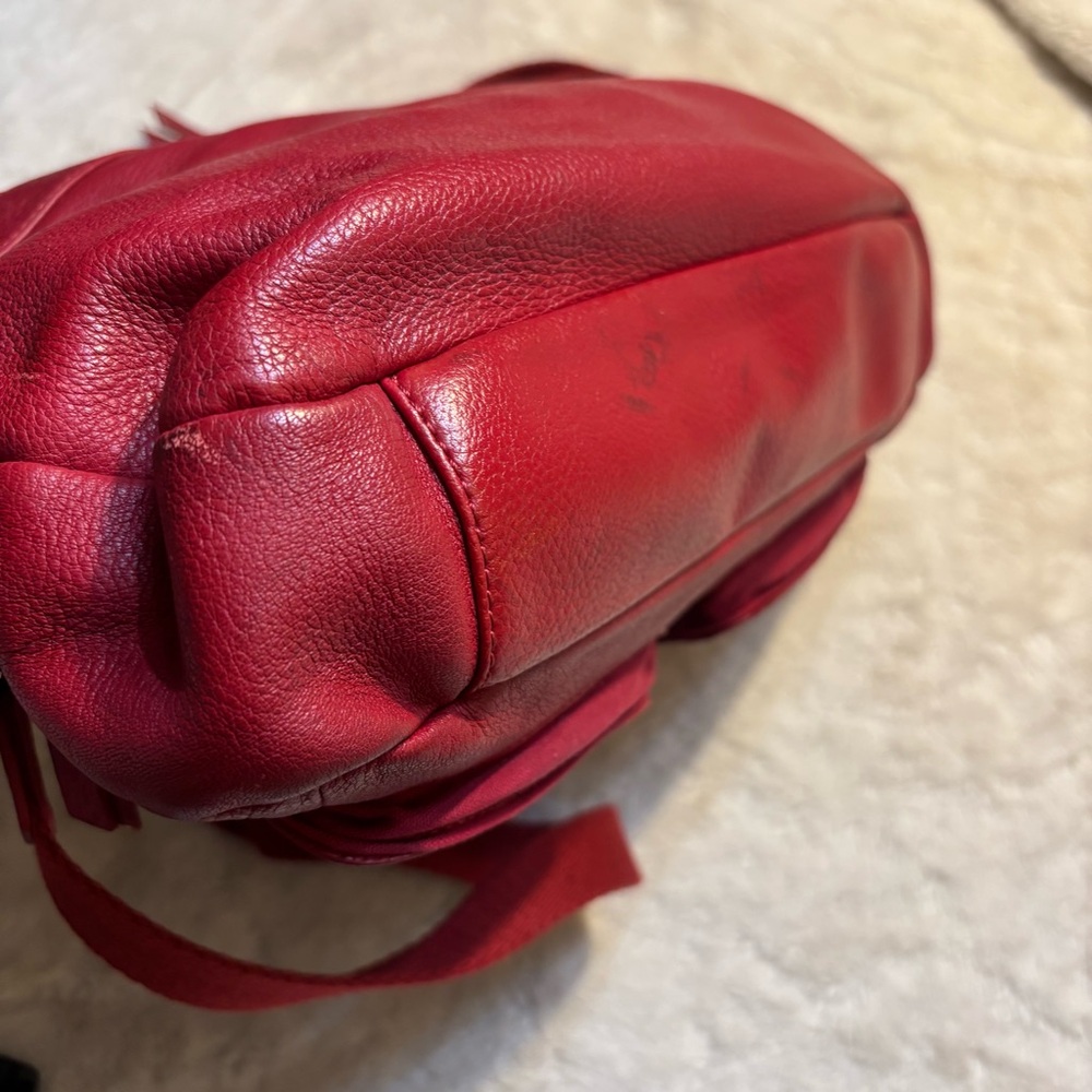 The Sak Bag Red Leather Convertible Shoulder Bag and Crossbody Braided Strap Y2K - Picture 6 of 15